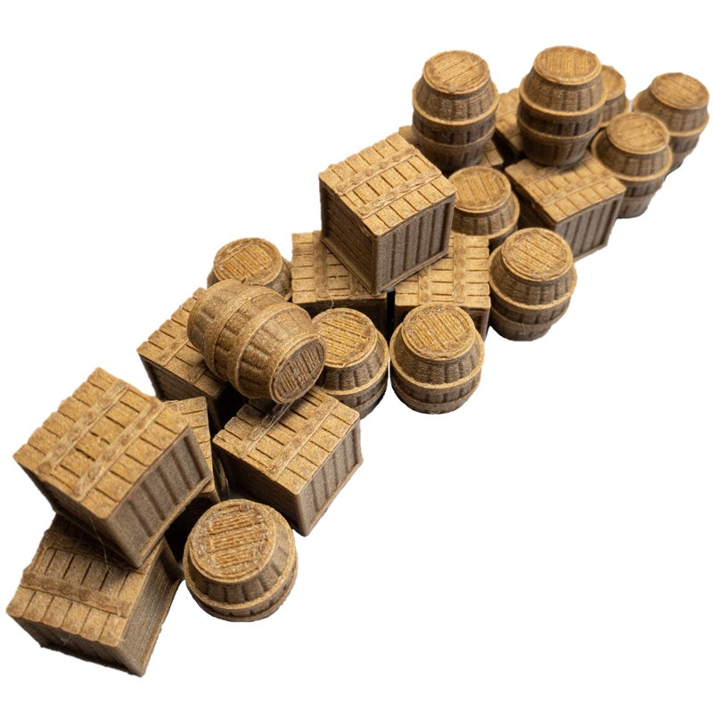 Extruded Gaming Oak Crates and Barrels - Image 1